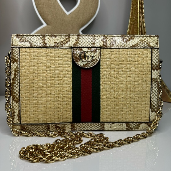 GUCCI
Snakeskin-Trimmed Small Ophidia Chain Bag - Picture 8 of 9